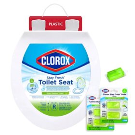 Clorox Antimicrobial Round Stay Fresh Scented Plastic Toilet Seat Value Pack