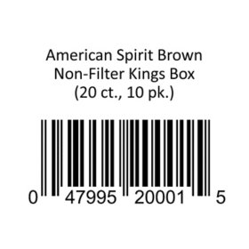 American Spirit Brown Non-Filter Kings Box Cigarettes  20 ct., 10 pk.