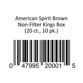 American Spirit Brown Non-Filter Kings Box 20 ct., 10 pk.