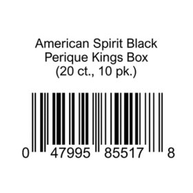 American Spirit Black Perique Kings Box 20 ct., 10 pk.