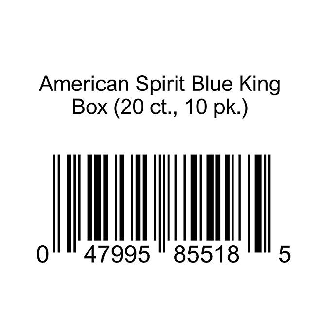 American Spirit Blue King Box 20 ct., 10 pk.