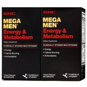 GNC Mega Men Energy & Metabolism Multivitamin Caplets 180 ct.