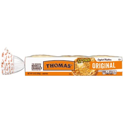 Thomas' Original Nooks & Crannies English Muffins (24 oz., 12 ct.) - Sam's  Club