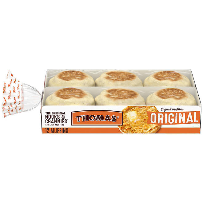 Thomas' Original Nooks & Crannies English Muffins 24 oz., 12 ct.