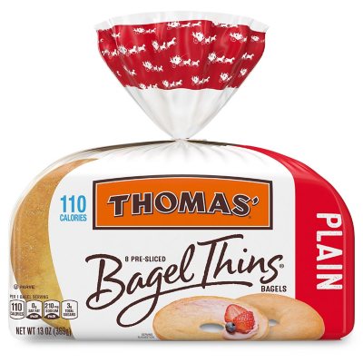 Thomas Plain Bagel Thins (8 Ct., 13 Oz.) - Sam's Club