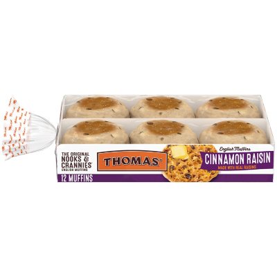 Thomas' Cinnamon Raisin English Muffins (26oz/12ct) Sam's Club
