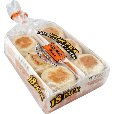 Thomas Original English Muffins (18 pk.) - Sam's Club