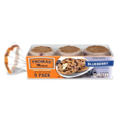 Thomas Blueberry English Muffins 9 Ct Sam S Club