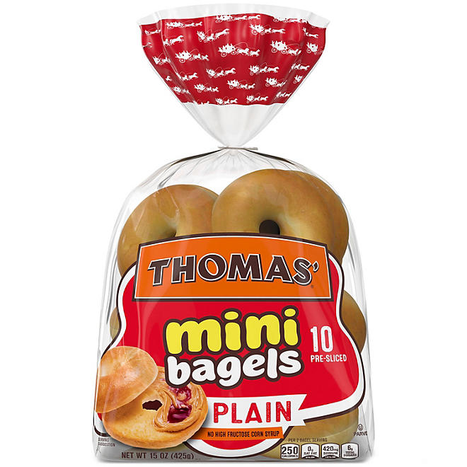 Thomas Mini Plain Bagels 1.5 oz., 10 pk.