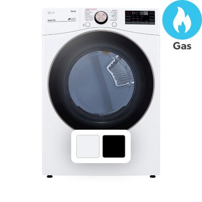 7.4 cu.ft. Ultra Large Capacity  Gas Dryer with SensorDry, Truesteam Technology and Wi-Fi Connectivity, (White):- White