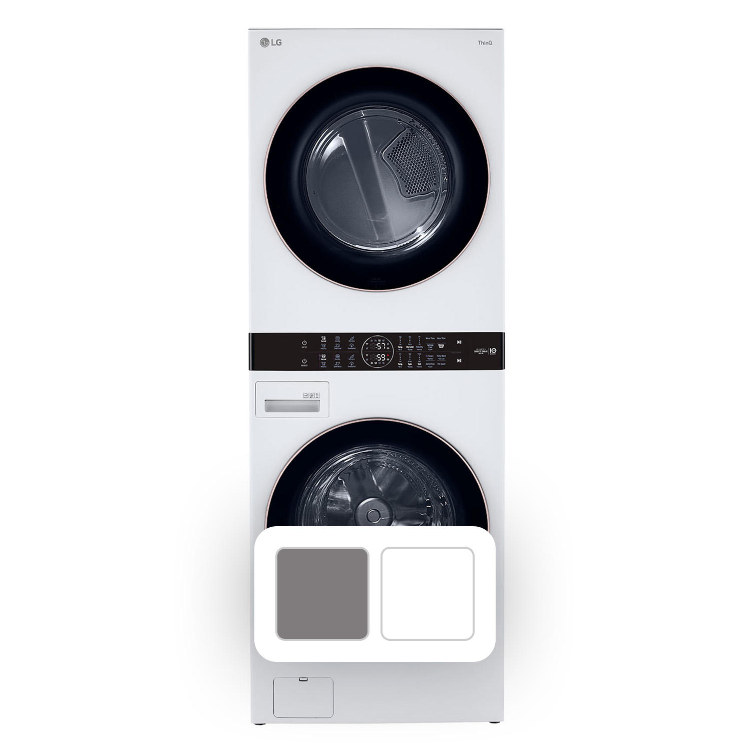 LG 4.5 Cu. Ft. Front Load Washer & 7.4 Cu. Ft. Electric Dryer WashTower Laundry Center (White)