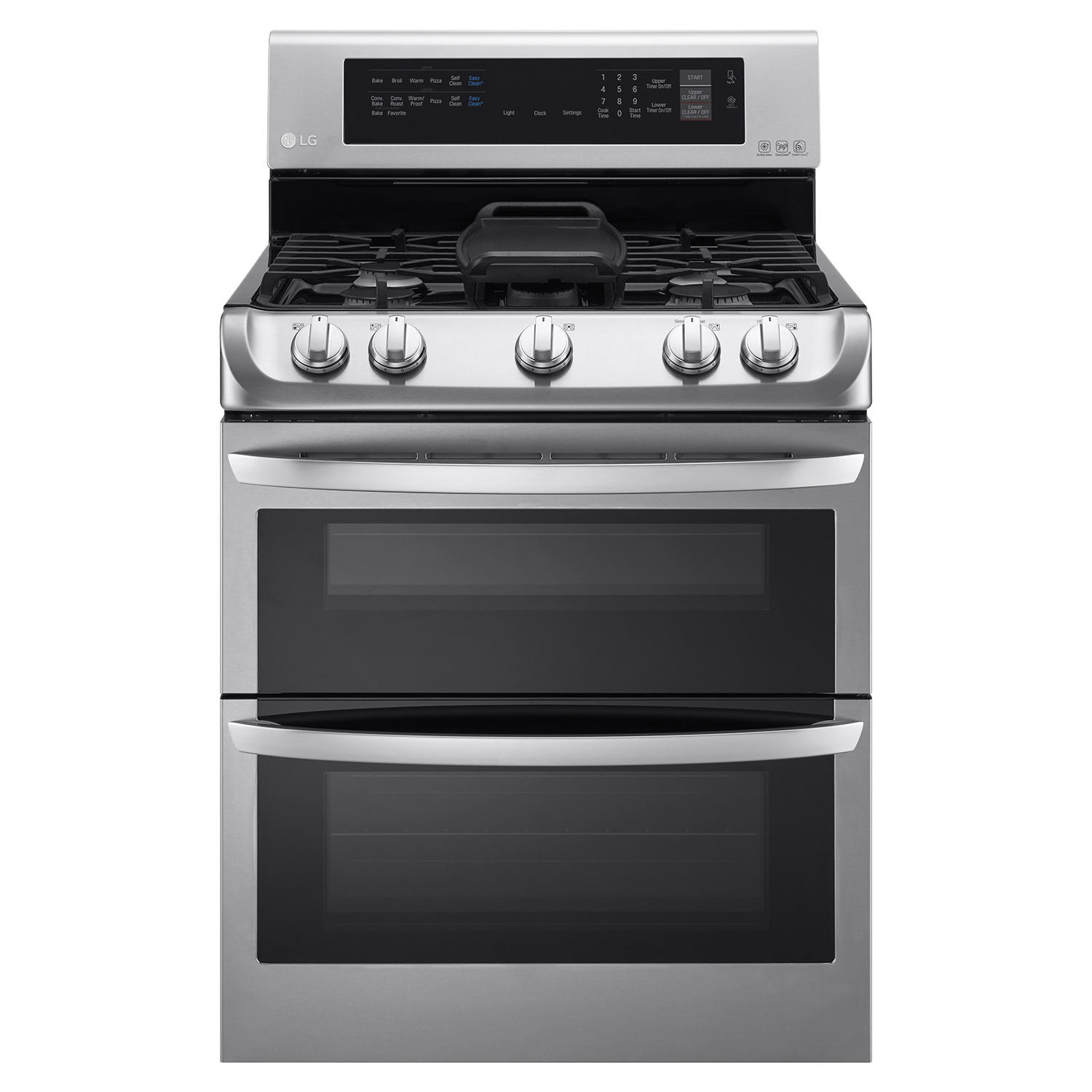 LG LDG4315ST 6.9 cu. ft. Gas Double-Oven Range with ProBake Convection, EasyClean and Gliding Rack in Stainless-Steel