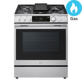 LG 6.3 cu. ft. Gas Single Oven Slide-in Range with New Handle and PrintProof® Stainless Steel,
