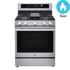 LG 6.3 cu. ft. Gas Single Oven Free-Standing Range with New Handle and PrintProof® Stainless Steel