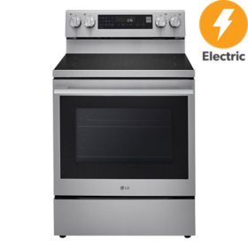 LG 6.3 cu. ft. Electric Single Oven Free-Standing Range with New Handle and Edge-to-edge Cooktop