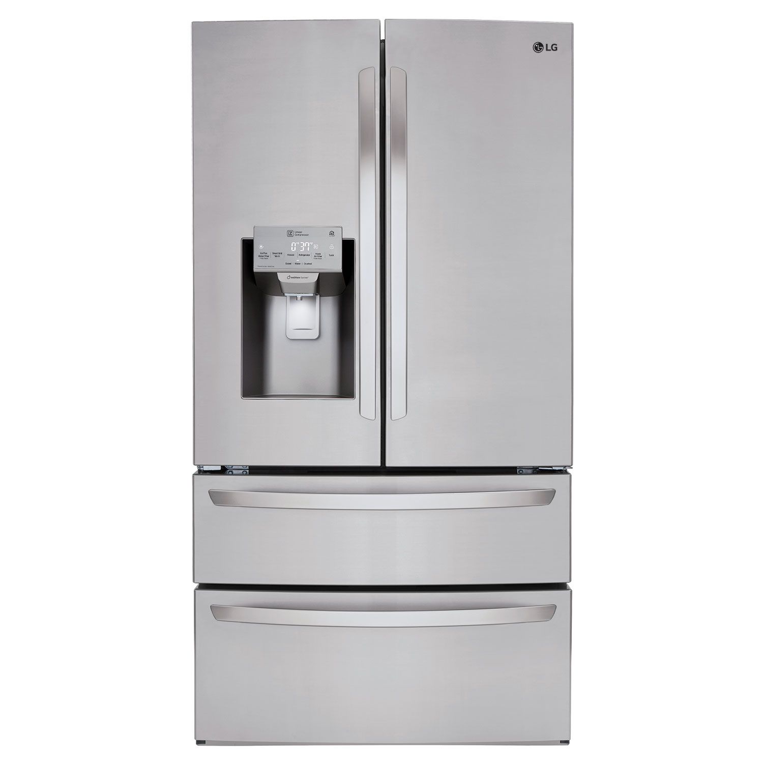 LG LMXS28626S 28 cu ft Ultra Large Capacity 4-Door French Door Refrigerator in Stainless Steel Finish