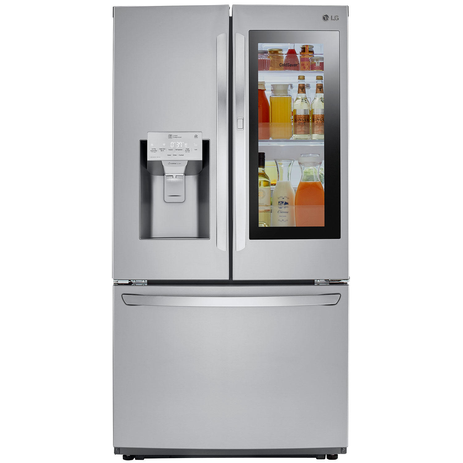LG LFXC22596S 22 cu ft Smart Wi-Fi Counter Depth InstaView Door-In-Door Refrigerator