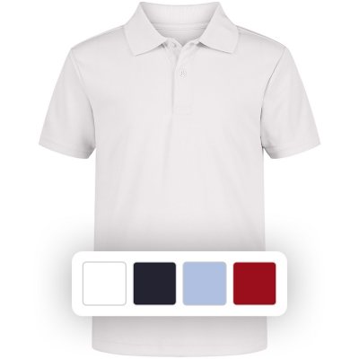Nautica Boys Uniform Polo White 10/12:- White, 10/12