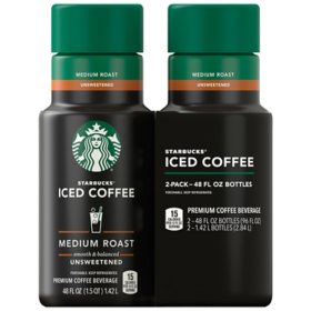 Starbucks Unsweetened Iced Coffee, Medium Roast, 48 fl. oz., 2 pk.