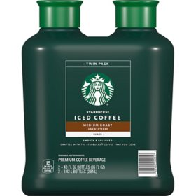 Starbucks Unsweetened Iced Coffee, Medium Roast, 48 fl. oz., 2 pk.