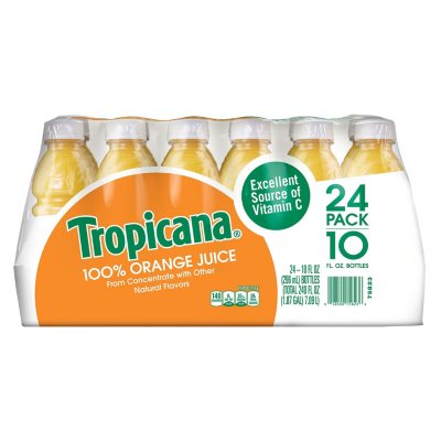  Tropicana 100% Juice, 3 flavor, 10 fl oz (Pack of 24