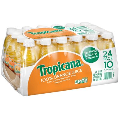 Tropicana 100% Juice, Orange - 24 pack, 10 fl oz bottles