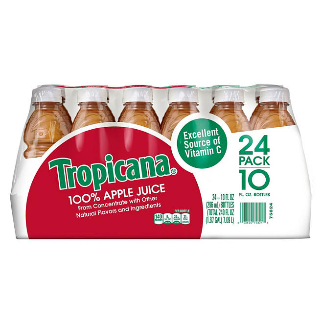 Tropicana 100% Apple Juice 10 fl. oz., 24 pk.