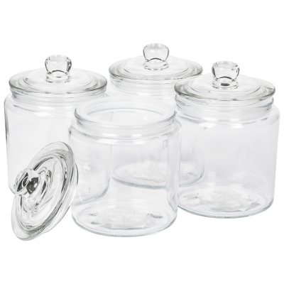 SNGKMSYG Vintage Glass Jar With Airtight Lid, 34 OZ Kitchen Glass