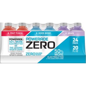 Powerade Zero Sports Drink Variety Pack 20 fl. oz., 24 pk.