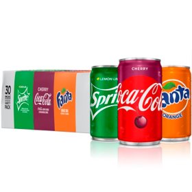 Mountain Dew Soda Mini Can (30, 7.5oz cans) - Variety Pack