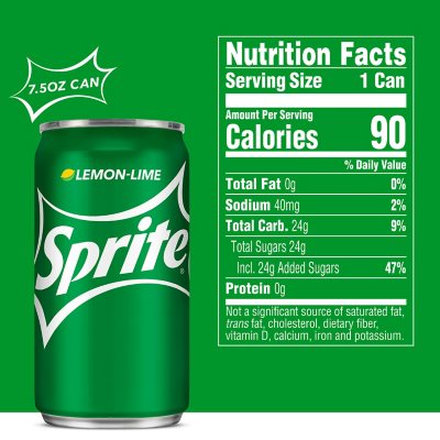 Sprite Lemon Lime Soda Mini Cans - 7.5 fl oz