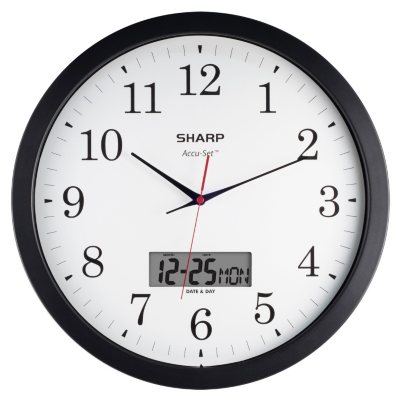 Sharp AccuSet Wall Clock - 14" Club