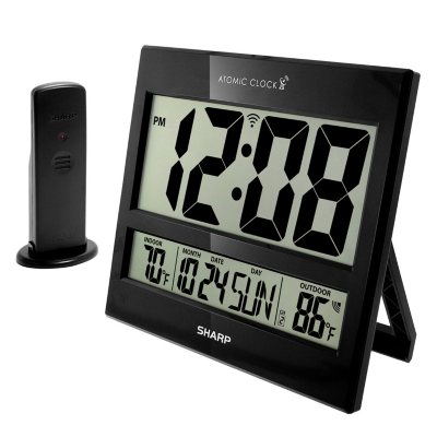 Details about   Sharp Atomic Desktop Clock With Color Display Easy To Read S Atomic Accuracy 
