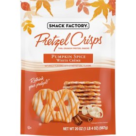 Snack Factory Pumpkin Spice White Creme Pretzel Crisps, 20 oz.