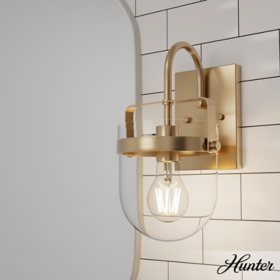 Hunter Karloff Alturas with Clear Glass 1 Light Sconce Wall Light Fixture