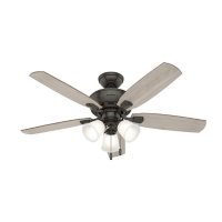 Hunter 48 inch Belfield Noble Bronze Ceiling Fan with LED Light Kit and Pull Chain