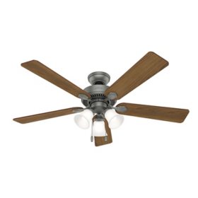 Hunter 52" Swanson Indoor Ceiling Fan with LED 3-Light and Pull Chain