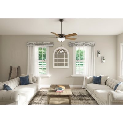 Photos - Fan Hunter 52' Swanson Indoor Ceiling  with Bowl LED Light and Pull Chain  