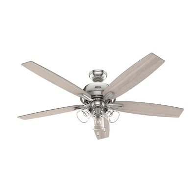 Hunter 60' Dondra Brushed Nickel Ceiling Fan with LED Light Kit and Pull Chain:- Brushed Nickel