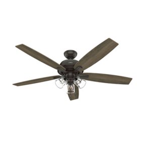 Hunter 60" Dondra Ceiling Fan With LED Light Kit And Pull Chain, Choose Color