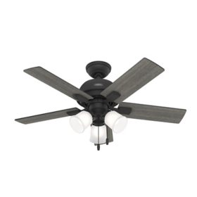 Hunter 44" Crystal Peak Indoor Ceiling Fan with LED 3 Light and Pull Chain