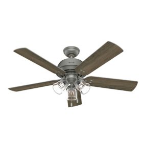 Hunter 52" Shady Grove Ceiling Fan With LED Light Kit And Pull Chain, Choose Color