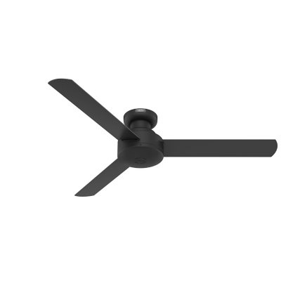 Hunter 52 inch Presto Matte Black Low Profile Ceiling Fan and Wall Control, Black:- 52', Matte Black