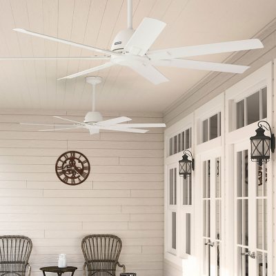 Hunter Downtown ENERGY STAR Damp Rated Ceiling Fan and Wall Control:- 60', White