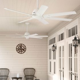 Hunter Downtown ENERGY STAR® Damp Rated Ceiling Fan and Wall Control - 72" & 60" Assorted Colors 