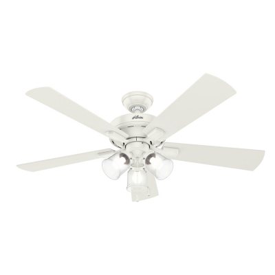 Photos - Fan Hunter 52' Crestfield Indoor Ceiling  with LED Light and Pull Chain - Fresh White:- Fresh White 54205 