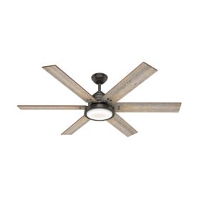 Hunter 60" Warrant Indoor Ceiling Fan with LED Light and Wall Control