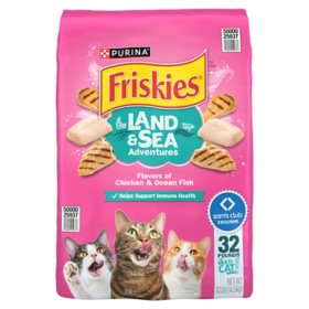 Friskies Land & Sea Adventures Dry Cat Food, Chicken + Ocean Fish, 32 lbs.