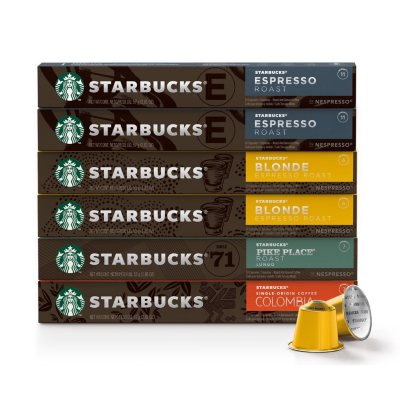 Starbucks by Nespresso Blonde Medium and Dark Roast Variety Pack Coffee  40Count