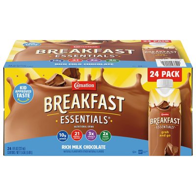 Carnation Instant Breakfast Essentials Drink Mix, Rich Milk Chocolate,  17.7-Ounce Canisters (Pack of 3) : : Grocery & Gourmet Food